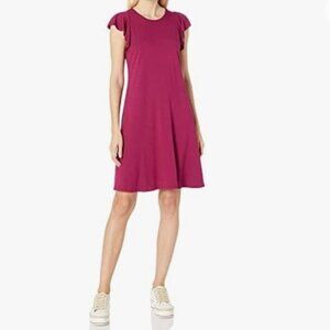 Three Dots Easy Flounce Dress navy blue